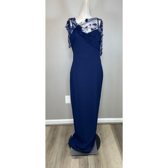 NWT Theia Sophia Beaded Shawl Gown Size US12 $795 - Picture 6 of 12